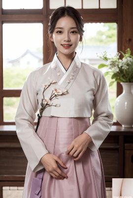 Bellezas generadas por IA ~ Bellezas coreanas vistiendo ropa coreana