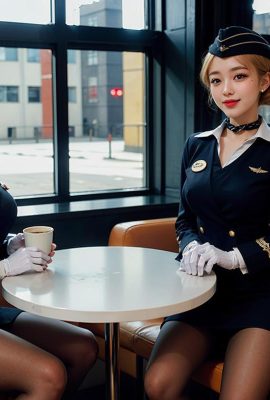 AI生成~Ai_pyramid-damas con uniformes de azafata.  servicio vip 3