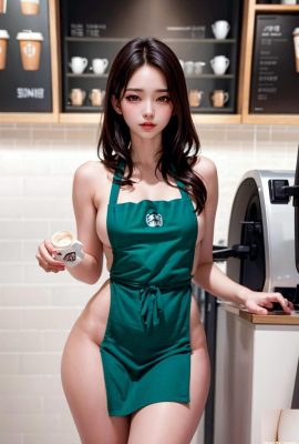 (Yonimus) Ella hace café.