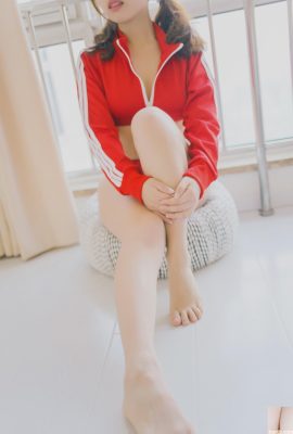 (Álbum de fotos de Mei Mei) Ropa deportiva de color rojo almendra para chicas famosas de Internet (68P)
