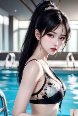 (Belleza AI) sin censura – Nena caliente junto a la piscina