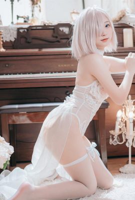 Hualing sexy cosplay de seda blanca hermosas piernas y pies foto de medias sexy (19P)