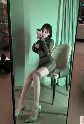 (Colección en línea) Chica del bienestar con el «traje transparente verde» de Jingluoer, exclusivo VIP completo (35P)