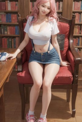 ★PATREON★ (IA en realidad virtual) Chicas con camiseta blanca y falda vaquera 2