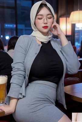 hijab en el bar