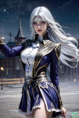 (AI Generado) Las tangmen sin igual Ling Luochen White Hair 2