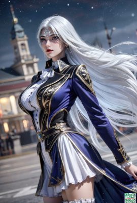 (AI Generado) Las tangmen sin igual Ling Luochen White Hair 1