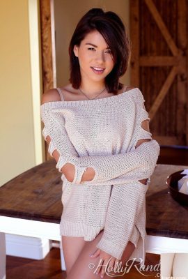 Dsolo Girl Shyla Jennings elimina un suéter y ropa interior para mostrar su arranque (12p)