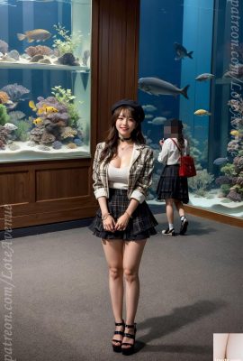 Rurina falda en capas y acuario