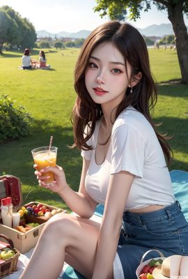 Toma un picnic con las chicas